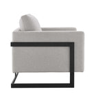 Modway Posse Upholstered Fabric Accent Chair - Black Camel-Dense Foam Padding + Spring Support