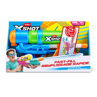 ZURU XSHOT Water Fast-Fill 80s Super Splash Water Blaster-FAST-FILL: The Fast-Fill allows you to refill in 1 second. Just dunk, fill and close with XHOT's rapid seal technology. Quick reload keeps kids, tweens, and adults in outdoor activity mode without downtime