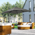 Outsunny Square Offset Patio Umbrella with 360° Rotation and Tilt - 8' x 8' - Grey-8' x 8' (245 x 245 cm) canopy offers complete shade in any park, garden, patio, backyard, beach, pool or other outdoor settings