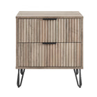 Manhattan Comfort DUMBO 20.07" Modern 2-Drawer Nightstand - Rustic Grey-Modern-Contemporary with a taste of Glam - Nightstand for Bedroom and Living Room Use