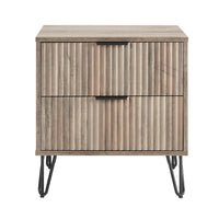 Manhattan Comfort DUMBO 20.07" Modern 2-Drawer Nightstand - Rustic Grey-Modern-Contemporary with a taste of Glam - Nightstand for Bedroom and Living Room Use