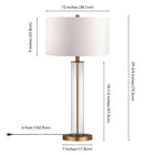 Hudson&Canal Harlow 29" Tall Table Lamp with Fabric Shade - Clear Glass/Brass/White-Clean with a soft, dry cloth and no harsh chemicals or abrasive cleaning materials
