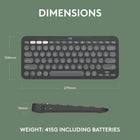 Logitech Pebble Keys 2 K380s, Multi-Device Bluetooth Wireless Keyboard with Customizable Shortcuts, Slim and Portable - Graphite-9