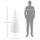 HOMCOM 5' Pencil Artificial Christmas Tree with Realistic Branches - White-Safe and stable with a solid and reliable plastic base for support