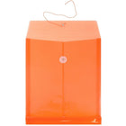 JAM Paper Plastic Envelopes with Button and String Tie Closure, Letter Open End, 9.75 x 11.75, Orange Poly, 108 Pack (118B1ORB)-Size: 9-3/4" x 11-3/4"