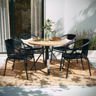 Flash Furniture Black Rattan Indoor-Outdoor Restaurant Stack Chair-Stack Quantity: 23