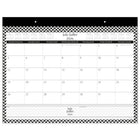 Staples 2026-2027 Herringbone Monthly Desk Pad Calendar - 17" H x 21-3/4" W - Bilingual-12 months: July 2026 - June 2027