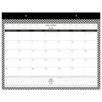 Staples 2026-2027 Herringbone Monthly Desk Pad Calendar - 17" H x 21-3/4" W - Bilingual-12 months: July 2026 - June 2027