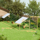 PawHut Galvanized Large Chicken Coop Cage Walk-in Enclosure - 9.8' x 32.8' x 6.4' - Silver-Robust construction made from solid galvanized steel 