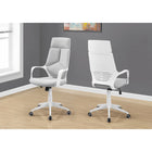 Monarch Specialties 7270 High-Back Executive Office Chair - White/Grey Fabric-5 year limited warranty for manufacturer defects, parts only