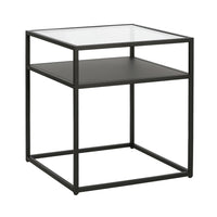 Hudson&Canal Ada 20"W Square Side Table - Blackened Bronze-An industrial design for your living room, bedroom, and more