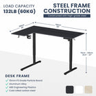 MotionGrey Ergo Pro Reversible L-Shaped Electric 59" W Standing Desk - Black-Supports up to 132 lb with a sturdy steel frame and delivers smooth, quiet height transitions (under 50 dB) for a distraction-free work environment