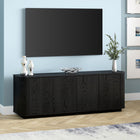 Hudson&Canal Canton TV Stand for TV's up to 75" - Black Grain-Features easy assembly