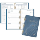 Mead 2026-2027 Dream Lines Weekly/Monthly Academic Planner - 8-1/2" H x 5-1/2" W - Blue - Bilingual-Twin coil binding