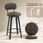 HOMCOM Counter Height Swivel Bar Stools - Brown - 2 Pack-Heavy-duty metal frame supports up to 264 lbs (120 kg) per Bar Stool

