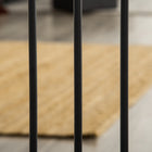 PawHut 29.1''-31.5'' Extra Wide Dog Gate with Cat Door - Black-Color: Black