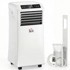 HOMCOM 10,000 BTU Portable Air Conditioner with 4 Modes - White-Three functions: Cools, dehumidifies, fans. Sleep mode 