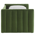 Modway Veyla Channel Tufted Performance Velvet Twin Daybed with Trundle - Moss Green-9
