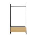 Manhattan Comfort Paloma 38" Modern Linen Weave Upholstered Open Hanging Closet - Natural Oak-Home Assembly Required. All Hardware Included