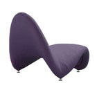 Manhattan Comfort MoMa 32.3" Modern Wool Blend Upholstered Accent Chair - Purple-Framed Made of Metal with 3 Geometric Legs