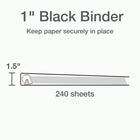 Cardinal XtraLife ClearVue Locking D-Ring Binder, Black, 1”-Back-mounted locking Slant-D rings with GelTab triggers hold 25% more sheets than standard round rings