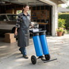 iSpring WGB22BD Deionized Spot-Free Wash System for Cars, RVs, Boats and Windows-Diy Setup & Rolling Cart: Tool - free installation with standard 3/4” ght quick connectors. Includes a heavy - duty metal rolling cart for easy mobility and pressure - release buttons for effortless filter changes.