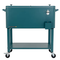 Permasteel 80 Quart Patio Cooler with Removeable Basin - Teal-Removeable Basin