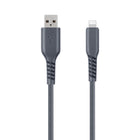 Basic Tech 6 foot Lightning Braided Cable - Charcoal-Sleek and tangle free