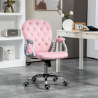 Vinsetto 360-Degree Swivel Computer Desk Chair with Padded Seat and Adjustable Height - Pink-Adjust the seat height to suits your needs during prolonged hours of working