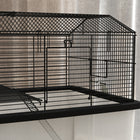 PawHut Hamster/Gerbil Cage with Wheels, Detachable Bottom, Ramp-Colour: Black