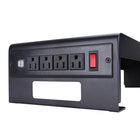 Rocelco DMS Dual Monitor Stand/Riser w/4 AC & 2 USB Ports - Black-Includes extra long 10ft power cord