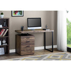 Monarch Specialties 7408 48" Computer Desk - Brown Reclaimed Wood/Black Metal-Durably designed with a reclaimed wood-look brown laminate finish and a sturdy black metal u-shaped leg for a contemporary look, with an easy to clean top perfect for study, writing, or working on your laptop.