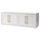 Hudson&Canal Tillman TV Stand for TV's up to 75" - White-The top has a weight capacity of 75lbs, lower shelves can hold 25lbs each