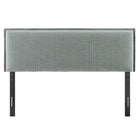 Modway Camille Striped Linen Blend King Size Headboard - Spa Blue Stripe-Flanged Border
