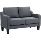 HOMCOM Loveseat Sofa with Pocket Spring - Charcoal Grey-Pocket spring padding for flexible, supportive seating