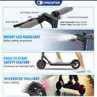 Gyrocopters J30 Electric Scooter for Adults & Teens - Speed 31 kmph - Range 30 km - APP - Grey-Safety: UL 2272 Approved
