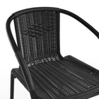 Flash Furniture Black Rattan Indoor-Outdoor Restaurant Stack Chair-Black Powder Coated Frame Finish