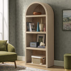 Modway Caleb 4 Arched Display Shelf Bookcase - Tan-99 Lb Shelf Capacity