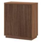 Hudson&Canal Alston 28"W Accent Cabinet - Satin Walnut-Top weight capacity is 45 lbs, middle shelf can support 25 lbs, while lower shelf hold 35 lbs