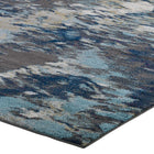 Modway Entourage Foliage Contemporary Modern Abstract Area Rug - 8 ft W x 10 ft L - Blue Tan Grey-High-Density / Machine-Woven