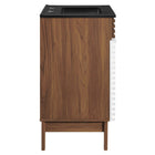 Modway Render 24" Bathroom Vanity - White/Walnut/Black-Integrated Countertop