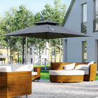 Outsunny 10' L x 10' W Cantilever Patio Umbrella - Charcoal Grey-High-quality olefin fabric