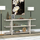 Hudson&Canal Acosta 64"W Console Table - Alder White-Bottom shelf sits atop 4 legs