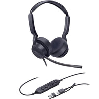 Yealink UH42 Dual UC Headset- Phone & Computer - UC Certified - Black-Headset cable length: 0.65 m (from headset to call control unit)