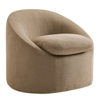 Modway Sadie Slipcovered Linen-Blend Round Accent Chair - Almond-Slipcovered Round Accent Chair