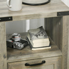 HOMCOM Side Table with Storage - Grey-Required simple assembly