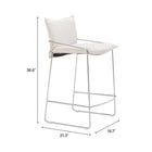 Zuo Pola Counter Stool - White-7