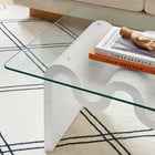 Modway Ondine Glass Top Coffee Table - White-Contemporary Retro Design