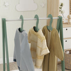 Qaba Kids Clothing Rack with Storage & Hangers - Green-Smooth, burr-free finish and stable triangle structure for extra durability  
