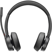 HP Poly Voyager 4320 USB-A Headset with BT700 dongle - Microsoft Teams Certified-Move freely between all your workspaces with this portable headset. Roam with ease with up to 50 m / 164 ft of wireless range. Reduce background noise and control your conversations with Acoustic Fence technology